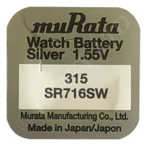 muRata (Was Sony) 315 SR716SW Silver Oxide Watch Battery 1.55v