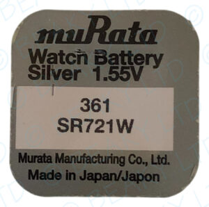 muRata (Was Sony) 361 SR721W Silver Oxide Watch Battery 1.55v