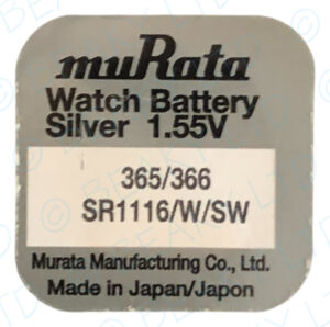 muRata (Was Sony) 365 SR1116SW Silver Oxide Watch Battery 1.55v