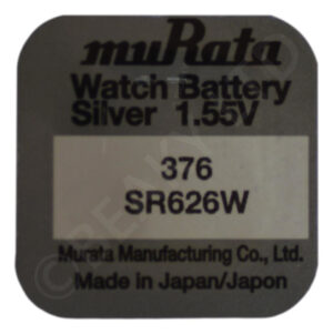 muRata (Was Sony) 376 SR626W Silver Oxide Watch Battery 1.55v