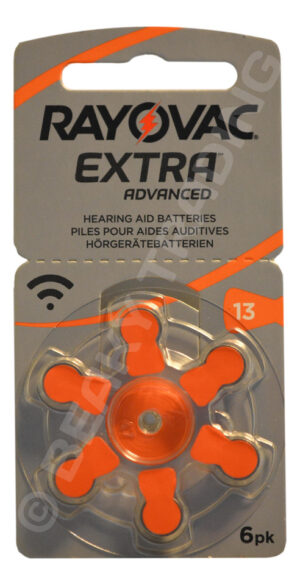 Size 13 Orange Hearing Aid Batteries Rayovac Extra Advanced (1 x 6 Pack)