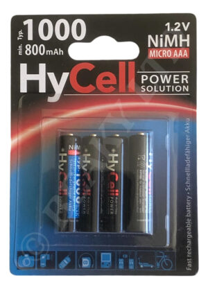 Hycell AAA Rechargeable 1000 Series 800 mAh (Pack of 4)