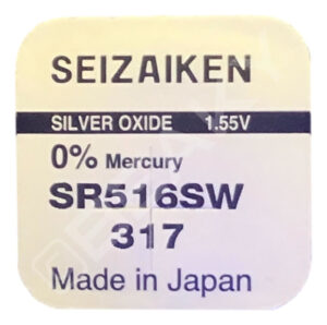 Seizaiken (Made by Seiko) 317 SR516SW Watch Battery 1.55v
