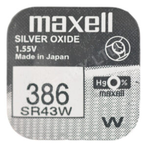 Maxell 386 SR43W Watch Battery 1.55v