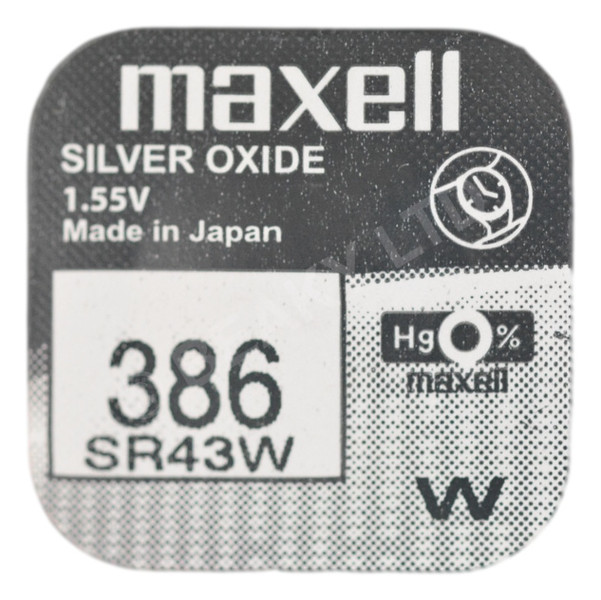 Maxell 386 SR43W Watch Battery 1.55v