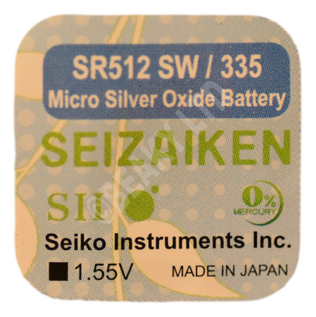 Seizaiken (Made by Seiko) 335 SR512SW Watch Battery 1.55v