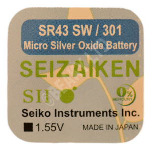 Seizaiken (Made by Seiko) 301 SR43SW Watch Battery 1.55v