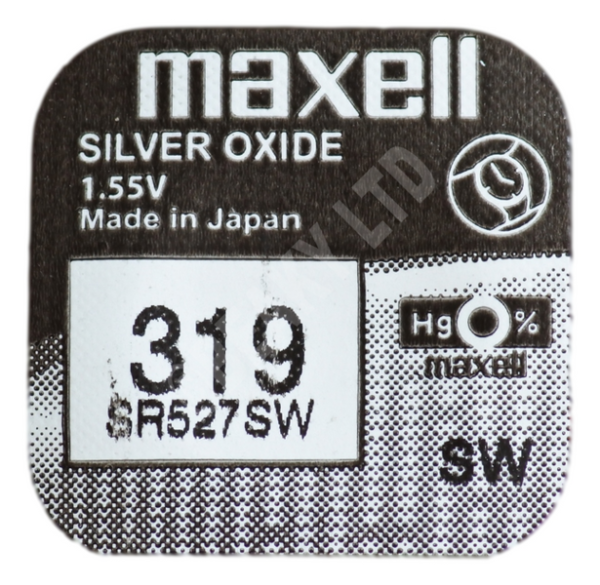 1 X Maxell 319 Ossido D'Argento Batteria 1.55V SR527SW D319 0
