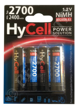 Hycell AA Rechargeable 2700 Series 2400 mAh (Pack of 4)