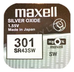 Maxell 301 SR43SW Watch Battery 1.55v